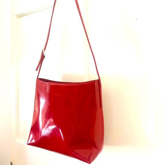 Handbags - Furla Patent Leather Red Shoulder Bag